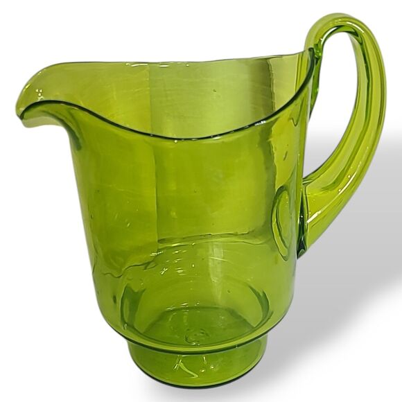 Vintage Blenko #7015s Olive Green Glass Pitcher - Picture 8 of 16